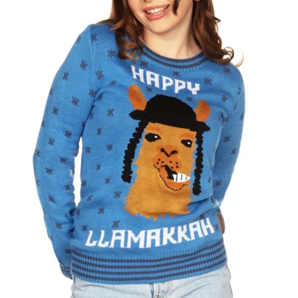 Tipsy Elves Women’s Happy Llamakkah Sweater Size Large